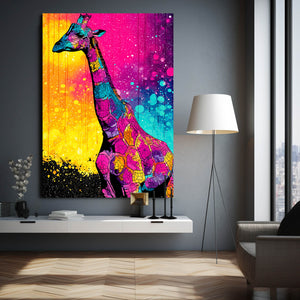 Yellow Pink Giraffe Print