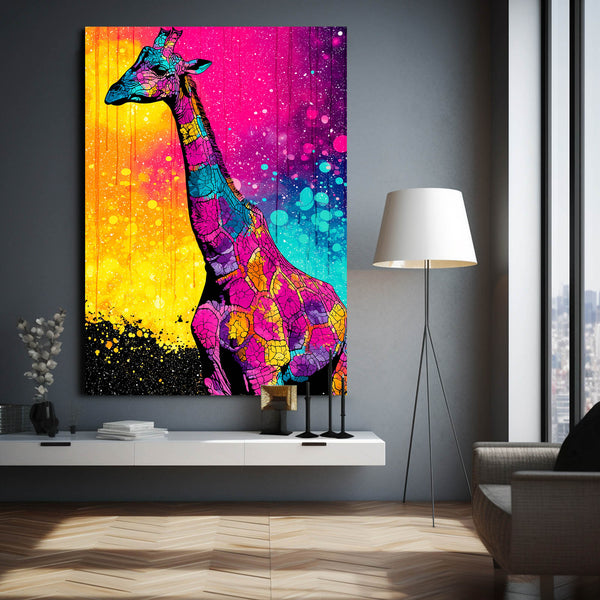 Yellow Pink Giraffe Print