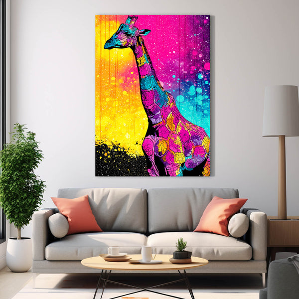 Yellow Pink Giraffe Print