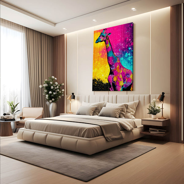 Yellow Pink Giraffe Print