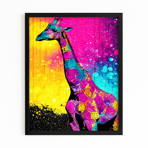 Yellow Pink Giraffe Print