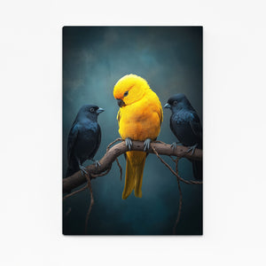 Yellow Tree Bird Wall Art