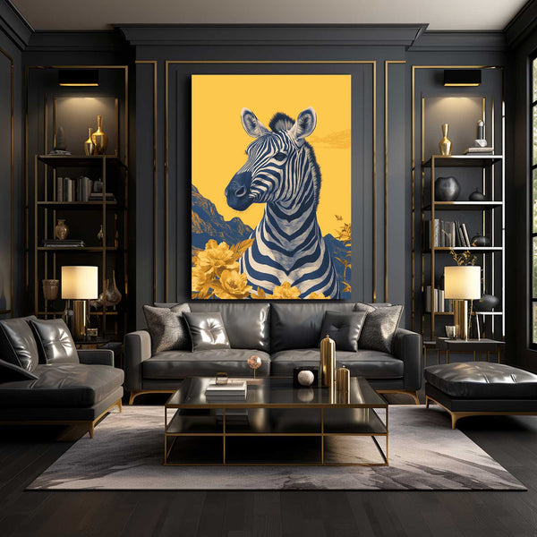Yellow Zebra Canvas
