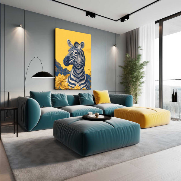 Yellow Zebra Canvas