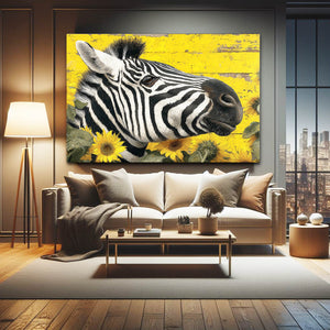 Yellow Zebra Wall Art