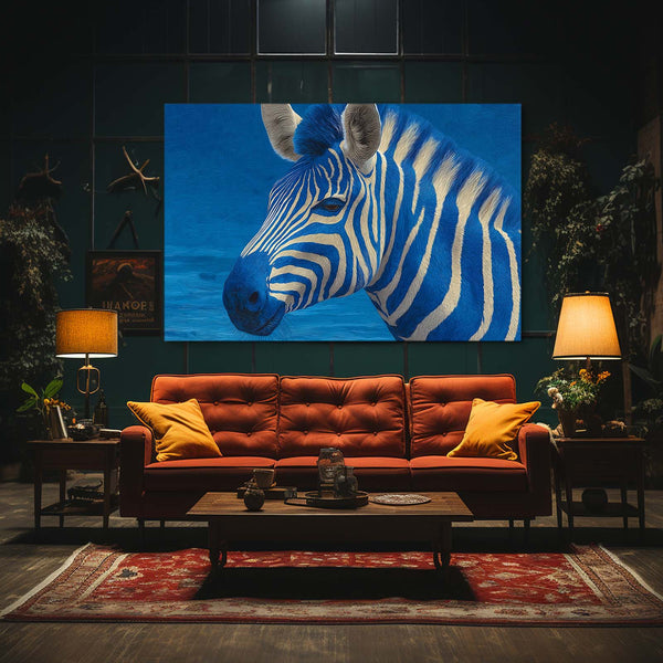 Zebra Art Blue