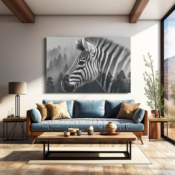 Zebra Black And White Artwork
