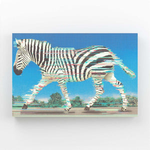 Zebra Wall Art Blue