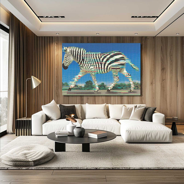 Zebra Wall Art Blue