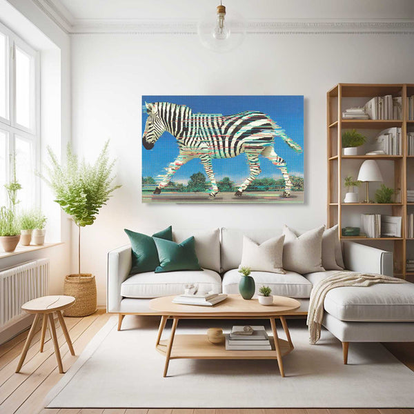 Zebra Wall Art Blue