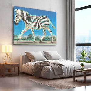 Zebra Wall Art Blue