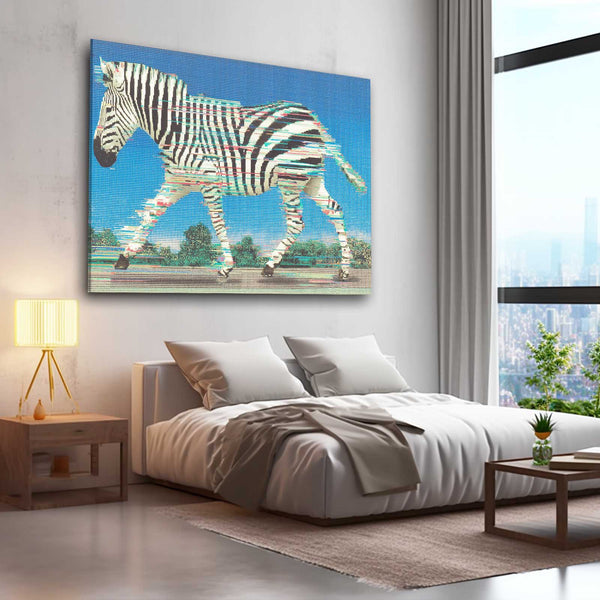 Zebra Wall Art Blue