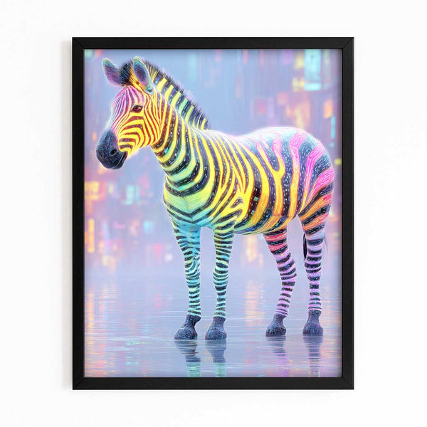 Zebra Wall Art Colorful