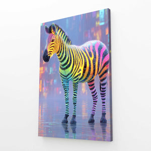 Zebra Wall Art Colorful