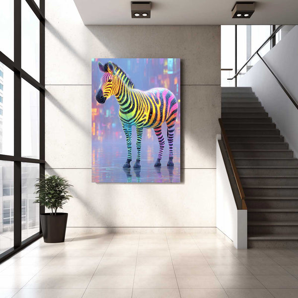 Zebra Wall Art Colorful