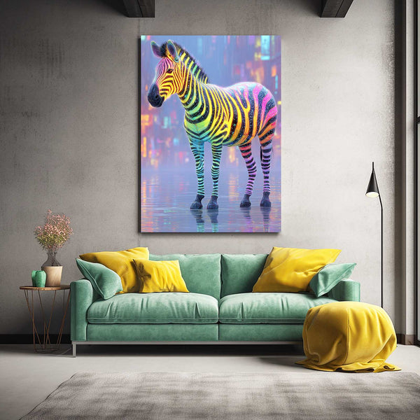 Zebra Wall Art Colorful