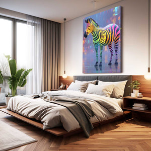 Zebra Wall Art Colorful