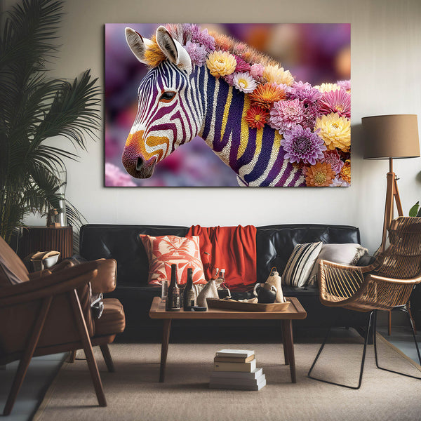 Zebra Wall Art Floral