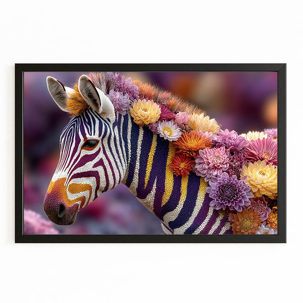 Zebra Wall Art Floral