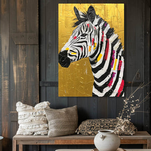 Zebra Wall Art Gold