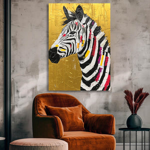 Zebra Wall Art Gold