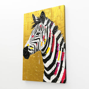 Zebra Wall Art Gold