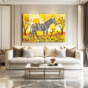 Zebra Wall Art Orange