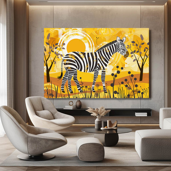 Zebra Wall Art Orange