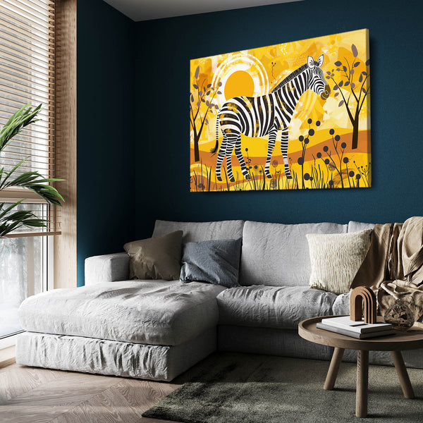 Zebra Wall Art Orange