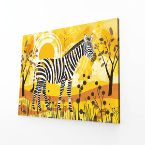 Zebra Wall Art Orange