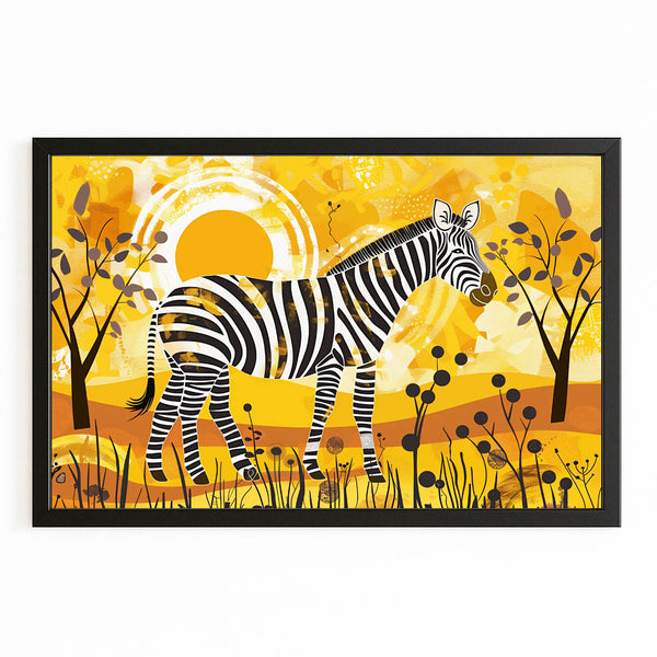 Zebra Wall Art Orange
