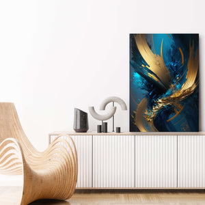 Abstract Blue and Gold Wall Art | MusaArtGallery™ 