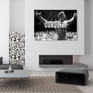 Arnold Schwarzenegger Conquer motivational canvas