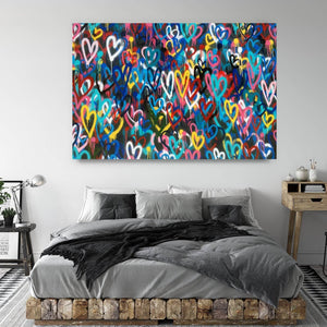 Banksy Wall of Heart Canvas