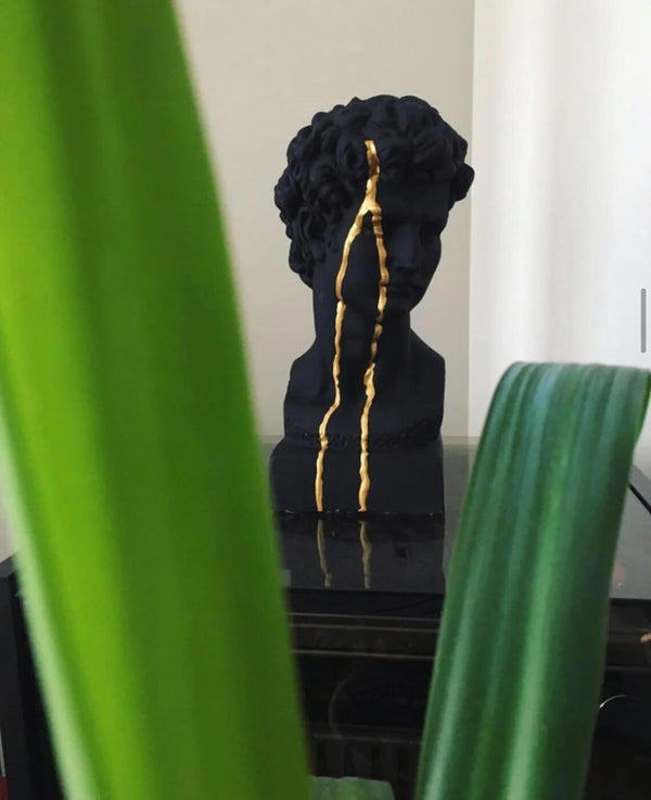 Black Gold David Head Sculpture