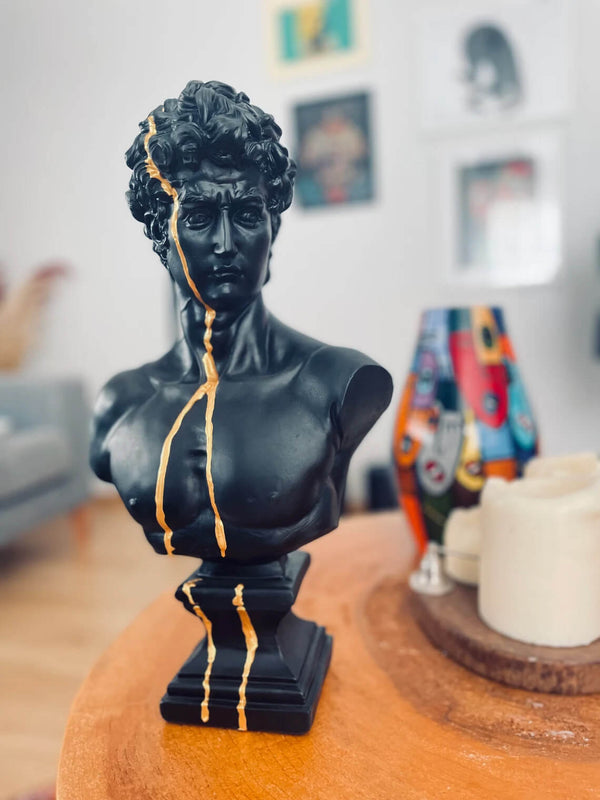 Black and Gold David Bust | MusaArtGallery™