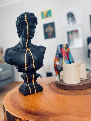 Black and Gold David Bust | MusaArtGallery™