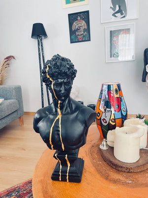 Black and Gold David Bust | MusaArtGallery™