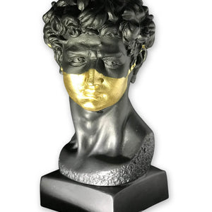 Black and Gold David Head Sculpture | MusaArtGallery™