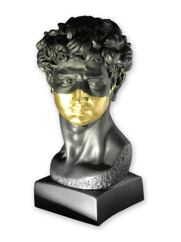 Black and Gold David Head Sculpture | MusaArtGallery™