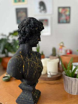 Black and Yellow David Bust | MusaArtGallery™
