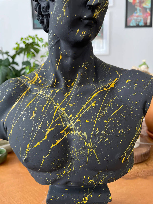 Black and Yellow David Bust | MusaArtGallery™