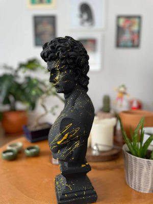 Black and Yellow David Bust | MusaArtGallery™