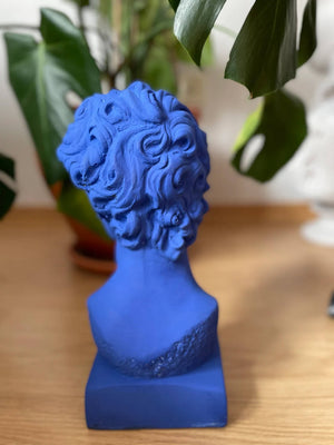 Blue David Head Sculpture
