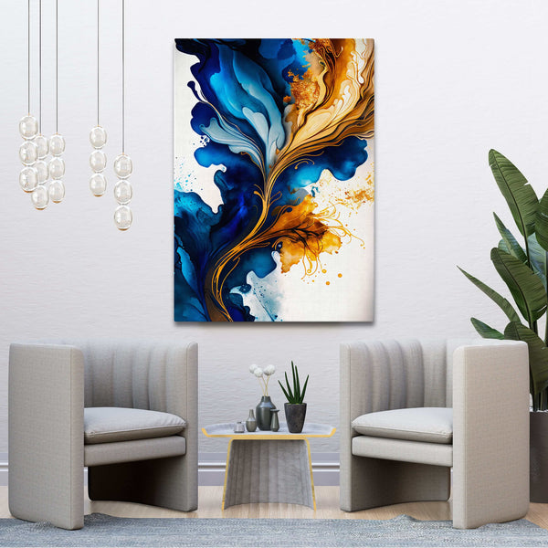 Blue Gold Abstract Art | MusaArtGallery™ 