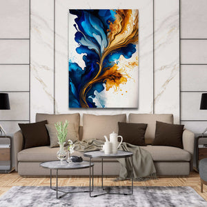 Blue Gold Abstract Art | MusaArtGallery™ 