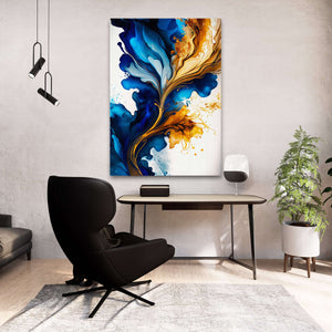 Blue Gold Abstract Art | MusaArtGallery™ 