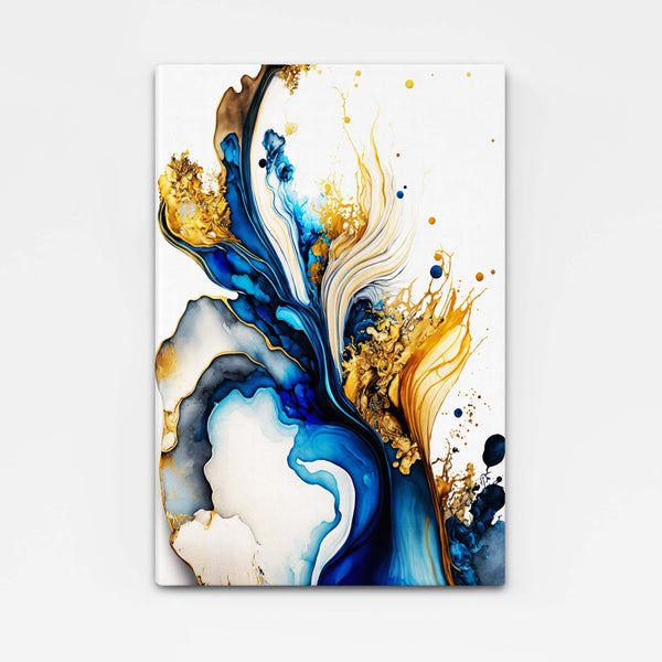 Blue Gold Abstract Canvas | MusaArtGallery™
