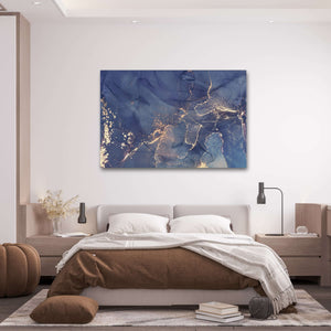 Blue Gold Marble Wall Art | MusaArtGallery™ 
