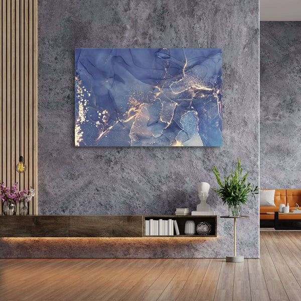 Blue Gold Marble Wall Art | MusaArtGallery™ 
